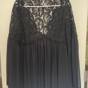 Free People Magdalene Crochet Tunic – Black (Small)